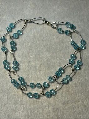 Blue Beaded Multi-Strand Necklace - Stylish Women's Jewelry